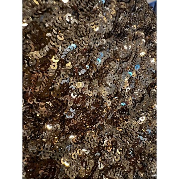 Nadine Merabi Women's Gold Sequin Sleeveless Lucinda Flare Jumpsuit Size 8 NWOT - Picture 10 of 13